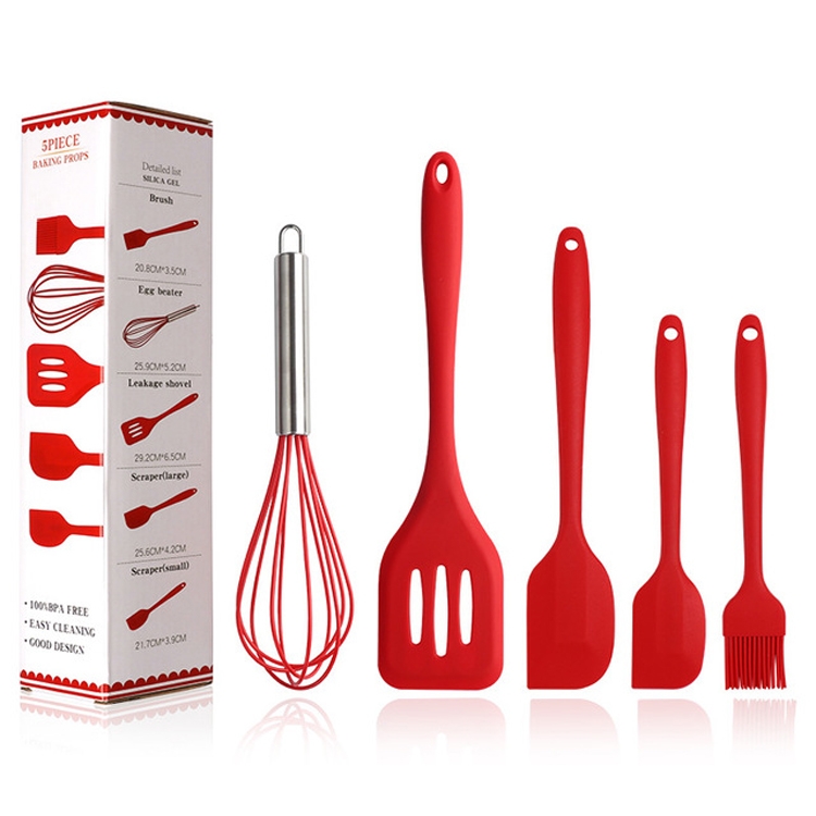 Uperior Utensilios De Cocina De Silicona Set 5pcs Rojo