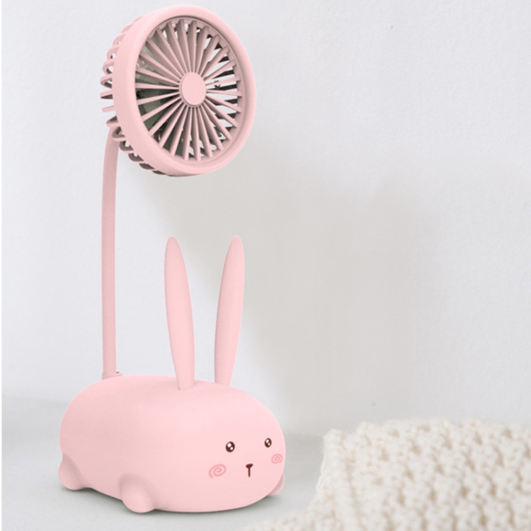 Mini ventilador de dibujos animados lindo de aprendizaje de escritorio para  estudiantes, estilo: conejo (rosa)