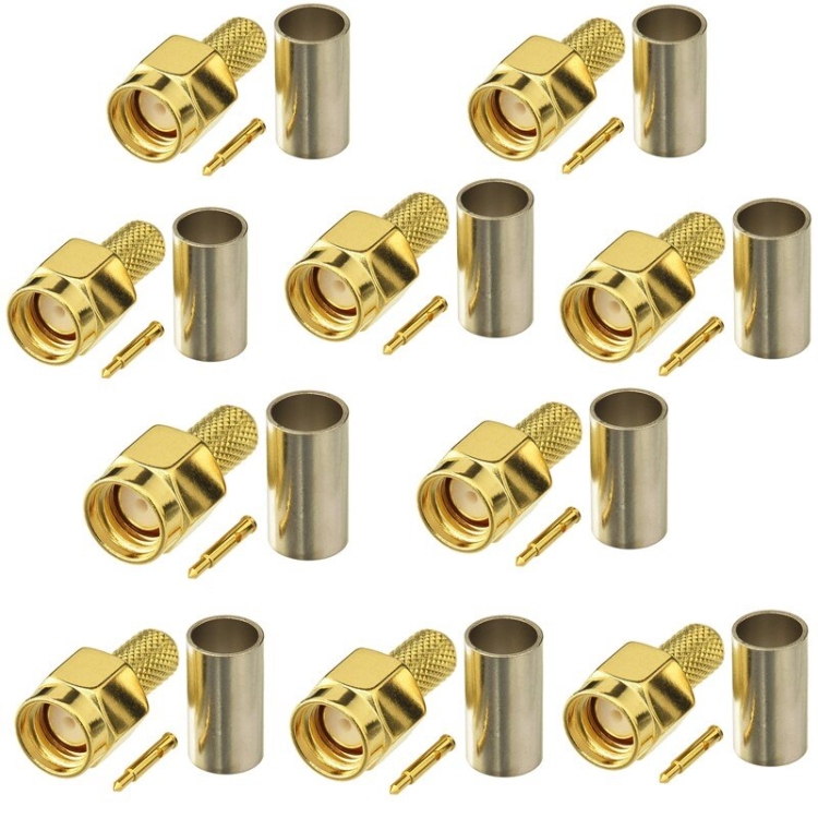 10 Connettori RF Tipo N Maschio A Crimpare Per Cavi RG58, LMR195, RG400, RG142, LMR200 - Foto 2