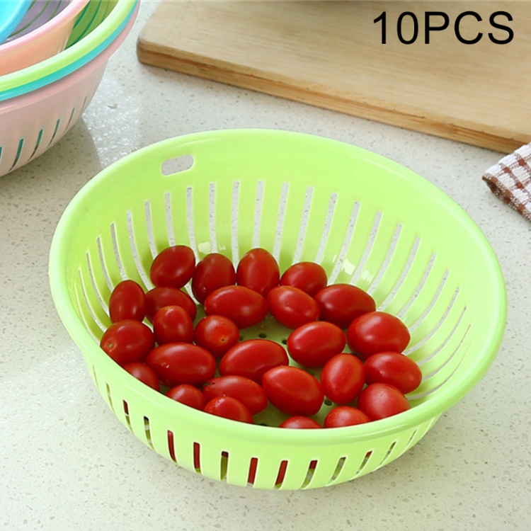 Fruit Vegetable Basket Round Bowl Shaped Double-Layer Wire Hollow Desktop  Storage Basket