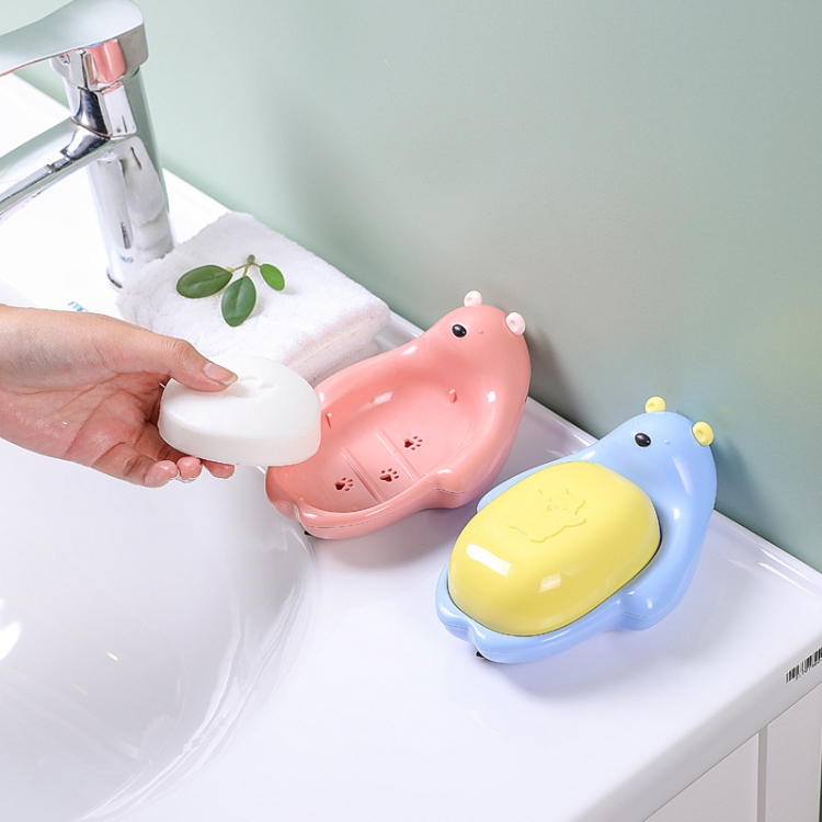4 PCS Cartoon Bear Soap Box Bathroom Drain Soap Holder, Random Color  Delivery