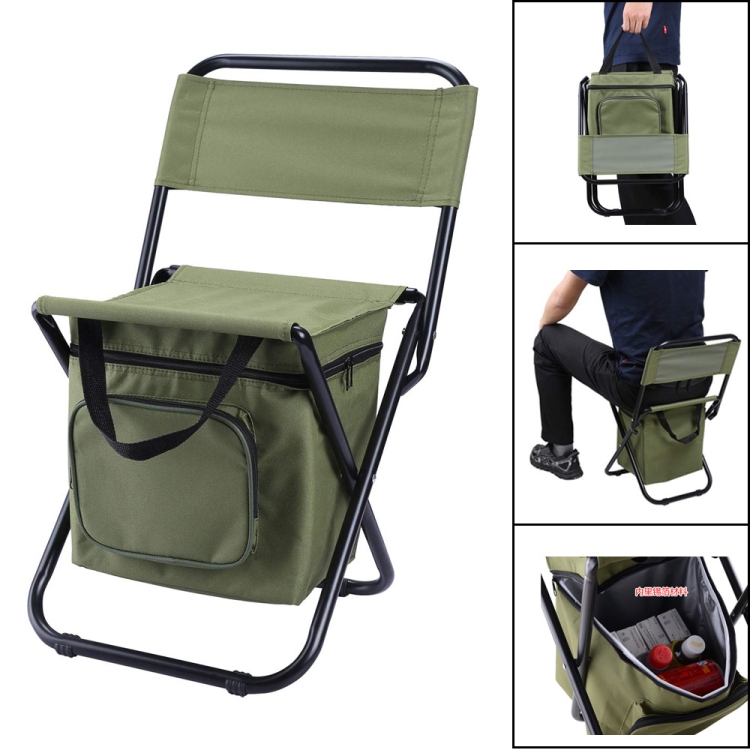 Chaise pliante d'extérieur avec sac de rangement, dossier et