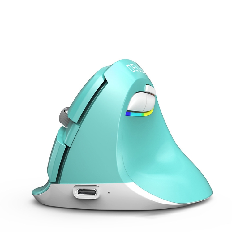 DELUX M618Mini mouse verticale luminoso wireless colorato Mouse verticale  ricaricabile Bluetooth (verde menta)