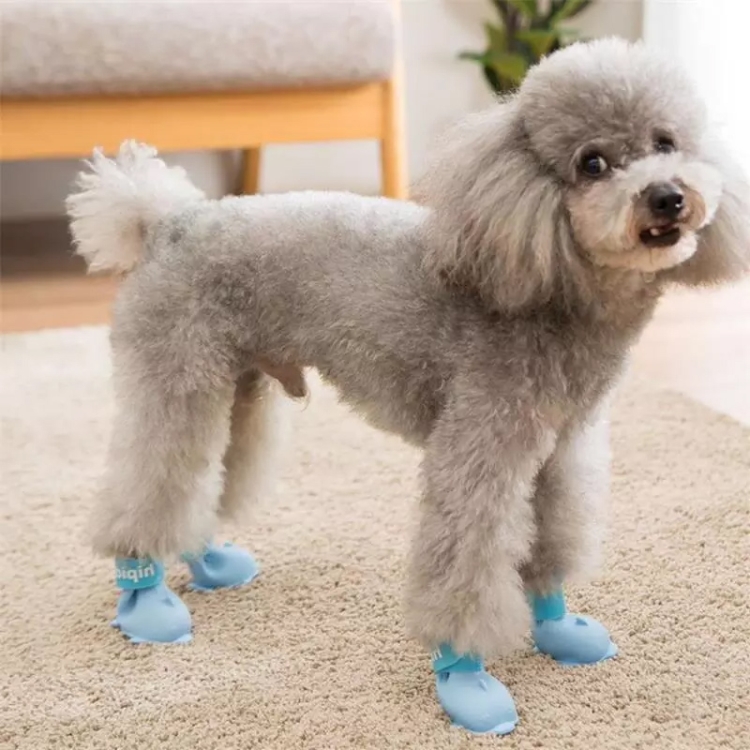 4 peças / conjunto de sapatos de cachorro de desenho animado, botas de  chuva impermeáveis ​​