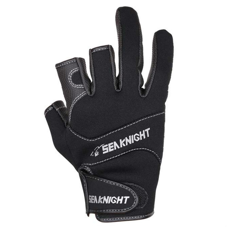 SeaKnight SK03 Fishing Gloves Waterproof Breathable Lure Anti-skid  Wear-resistant Fishing Equipment, Size:L (Black)