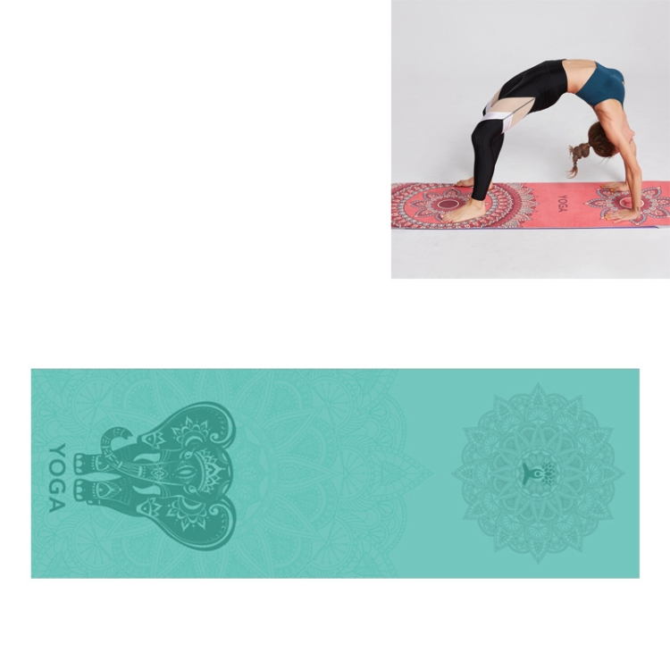 Tapete de Yoga Antiderrapante com Linhas de Posição e Guia de Exerc