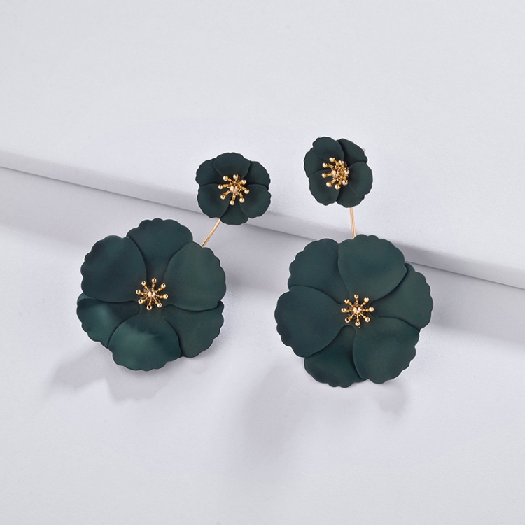 Alloy Gold Toned Mint Green Lotus Designed Handcrafted Meenakari Earrings
