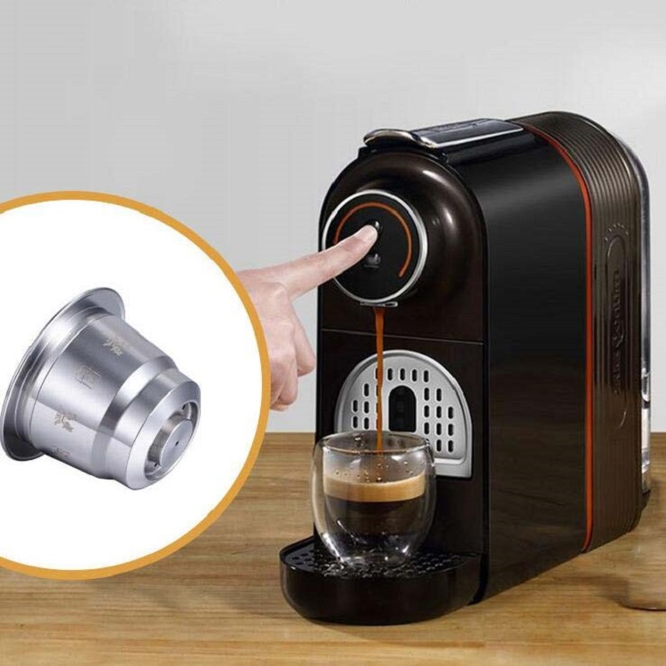Capsule di caffè riutilizzabili in acciaio inossidabile con filtri per  caffè a riempimento multiplo (argento)
