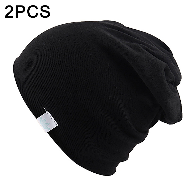 2 PCS Cute Solid Knitted Cotton Hat Beanies Autumn Winter Warm Earmuff