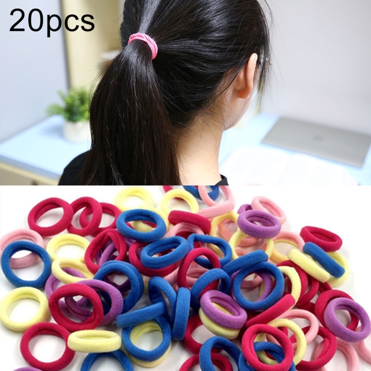 20pcs / Pack Girls Kids Rubber Bands Ponytail Holder Elastic Hair Bands(Dark  Five Colors)