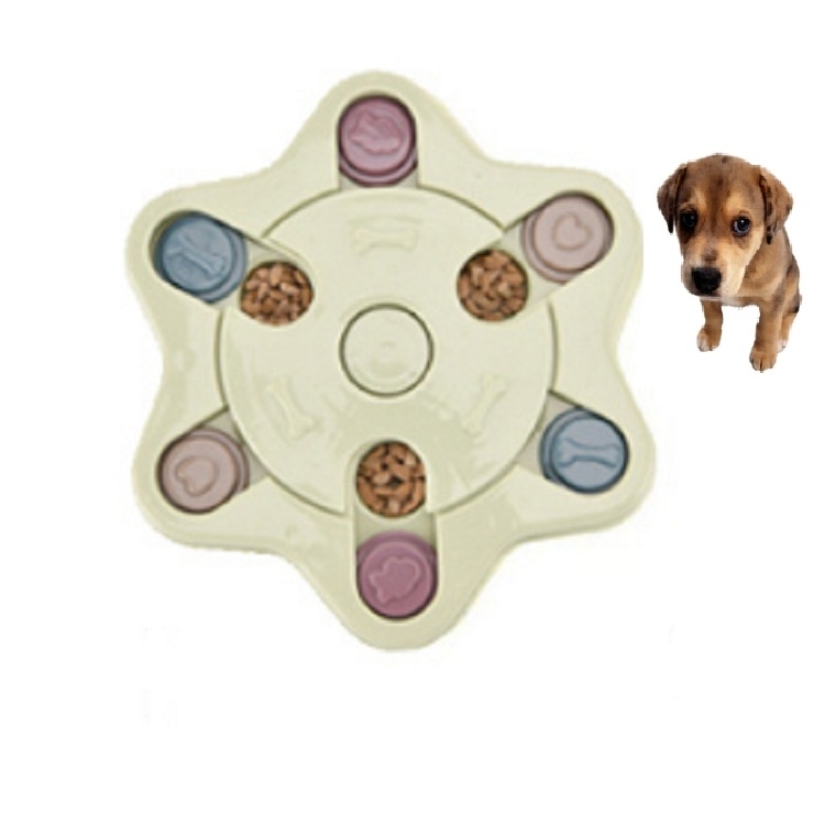 Dog Puzzle Toys Turntable Slow Feeder Educational Toy Bone