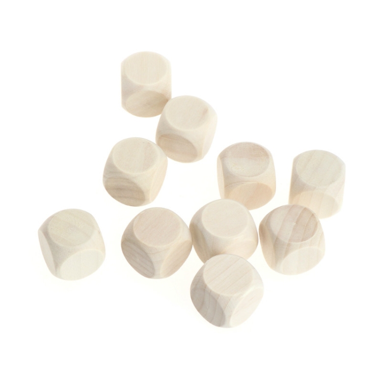 GaopaiCo 10pcs 6 Sided Blank Wood Dice Party Family DIY Games Kid Toy Dice 