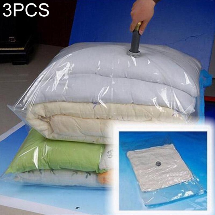 Organizador de armazenamento de saco de vácuo quente 3 PCS Borda  transparente dobrável com selo extra