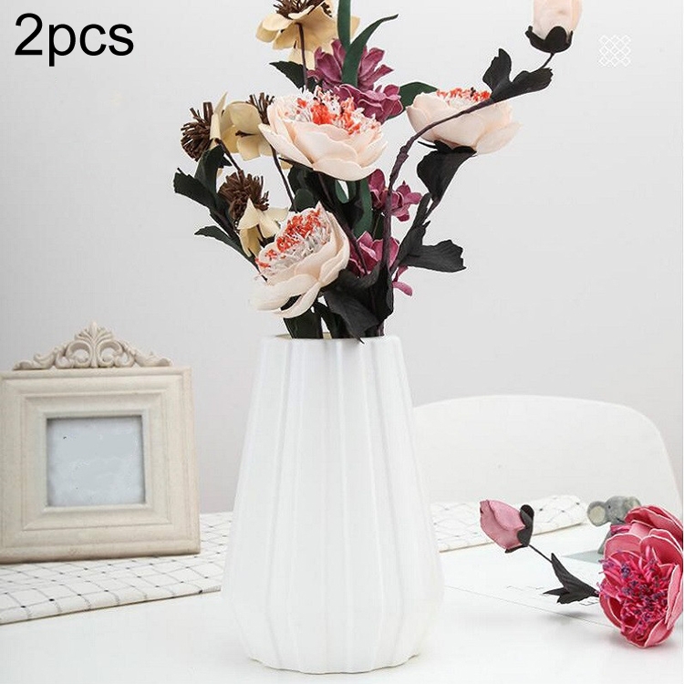 2 piezas de flores creativas para decoración de jarrones de plástico para arreglos  florales (blanco como la leche)