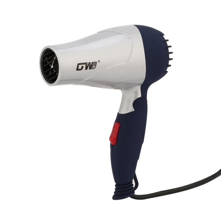 GW-555 220V Mini asciugacapelli portatile pieghevole per capelli  viaggiatore elettrico per uso domestico (argento)