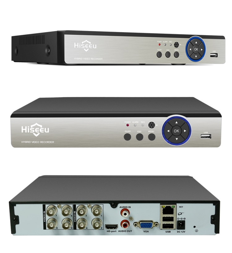 Hiseeu 8Channel AHD DVR Recorder Foreign Trade Video Recorder Iron