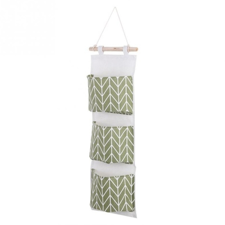 Transparent Cotton Linen 3 Grids Wall Hanging Storage Bag Organizer, For  Home