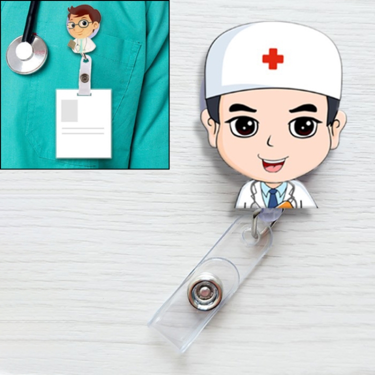 Male Doctor Pattern Cute Retractable Badge Reel Student Nurse ID
