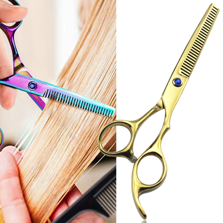 Forbici da parrucchiere professionali per taglio di capelli Forbici per  sfoltire Barber (Gold Thinning （SXLC-605T)