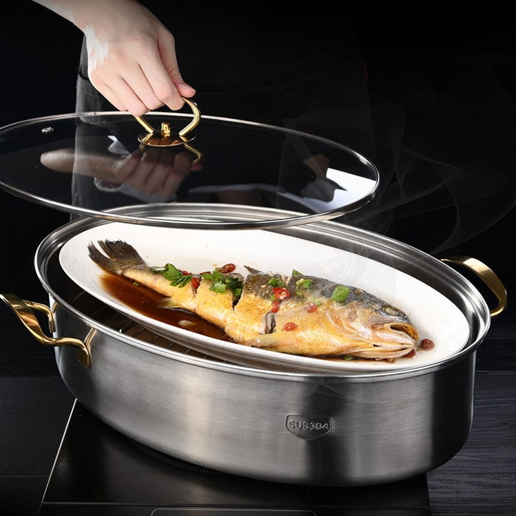 38cm Stainless Steel Thicken Double Ear Soup Cooker Hot Pot Multifunction 