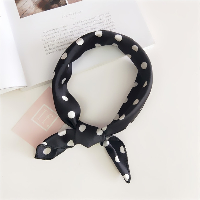 Women Elegant Square Silk Feel Satin Scarf Small Vintage Head Neck Hair Tie  Band