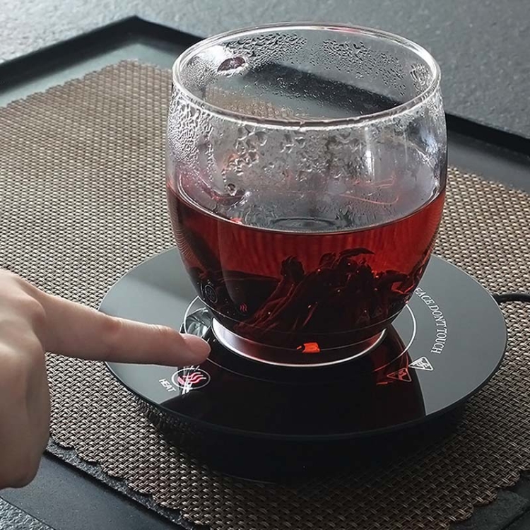 Getting Hot Drink for Hot Coffee black USB Cup Mat Heating and Cooling Coaster Heating and Cooling Dual-Purpose Coaster 