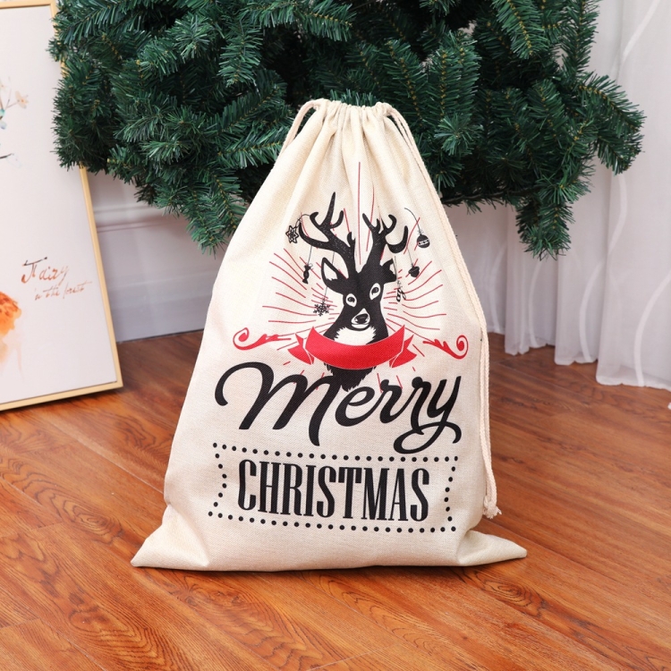 Bolsa grande de lino para Navidad, bolsa de regalo de Navidad, adorno de  árbol de Navidad