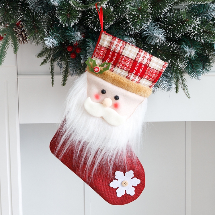 Bolsa grande de lino para Navidad, bolsa de regalo de Navidad, adorno de  árbol de Navidad