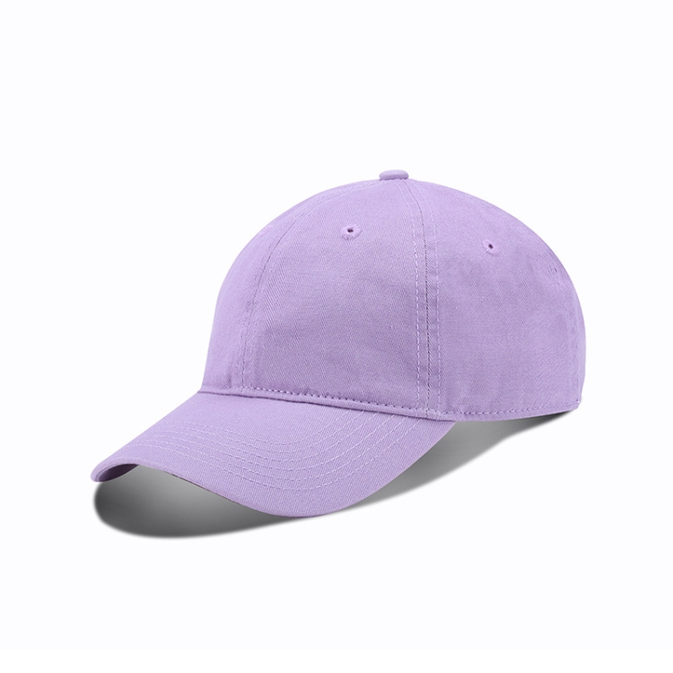 Baseball Cap Outing Leisure Peaked Cap Solid Color Washed Sun Hat, Size:One  Size(Light Purple)
