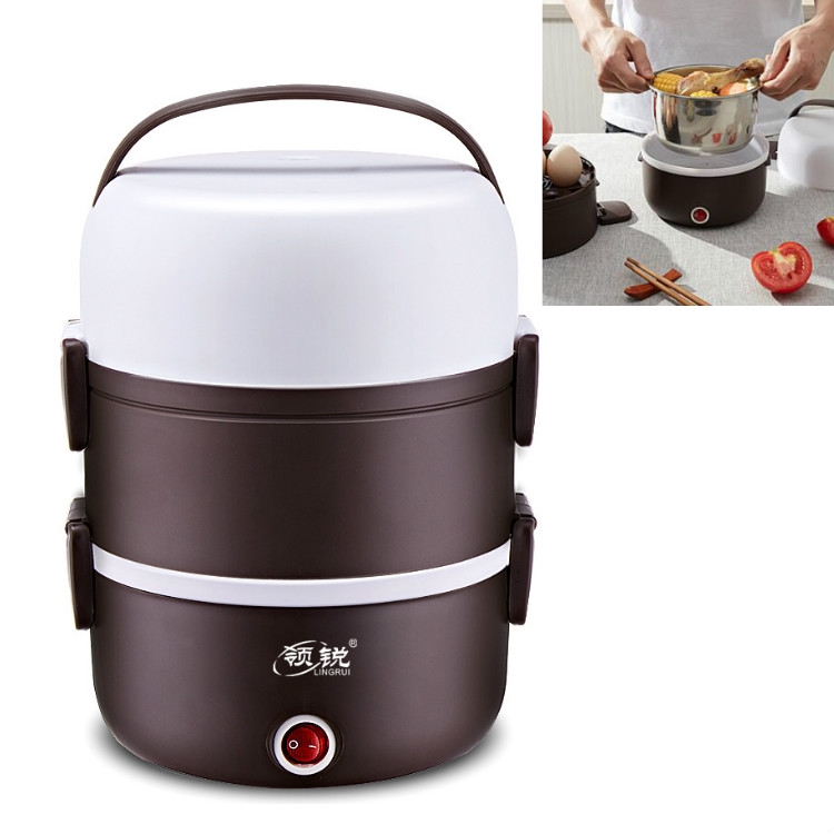 2 / 3 Layers Portable Office Electric Lunch Box Mini Rice Cooker