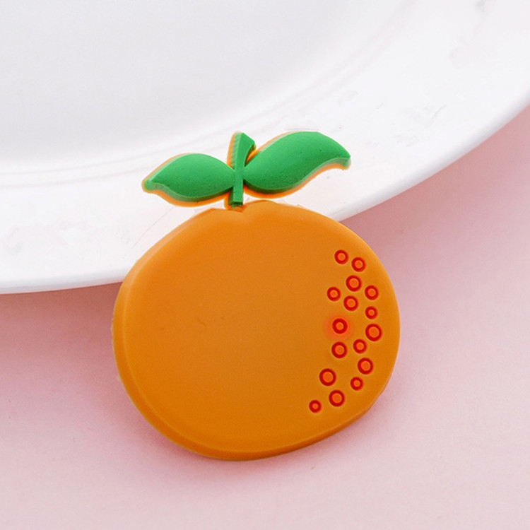 5 PCS Cartoon Obst Magnet Kühlschrank Aufkleber Kreative Message Board  Stereo Silikon Saugbügel Dekoration, Stil: Orange