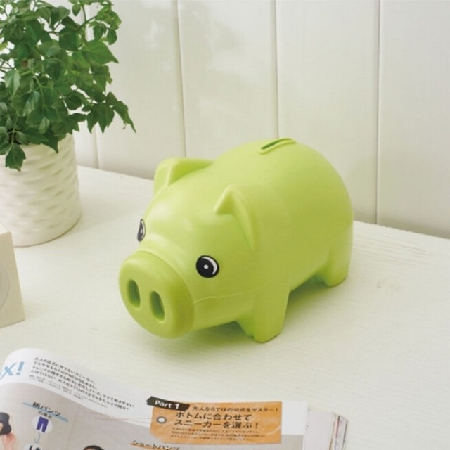 Cute Plastic Pig Clear Piggy Bank Coin Box Money Cash Saving Case Kids Toy  Gifh