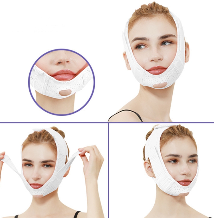 Facial Slimming Mask Face Lifting Bandage Facial Double Chin Care Weight  Loss Face Belts(Rose Red)