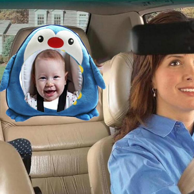 Asiento de coche para bebé, espejo retrovisor para coche, colgante de  peluche, color: Penguin Mirror