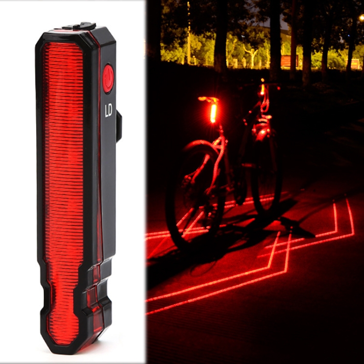 LD51 USB recargable bicicleta luz trasera láser luz de advertencia