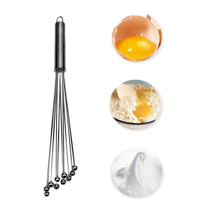 2 pièces fouet manuel en acier inoxydable perle de verre fouet à oeufs  cuisine ménage outils de cuisson à main Type A 10 pouces