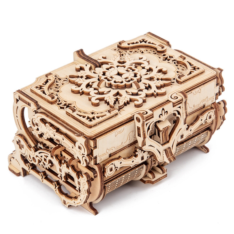Caja de madera mecánica 3D Puzzle Antiguo Modelo para auto-ensamblaje Nuevo 