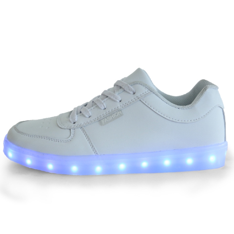 Effectiviteit je bent verkoper Lichtgevende lage schoenen voor kinderen USB-oplaadbare LED-lichtgevende  schoenen, maat: 34 (wit)