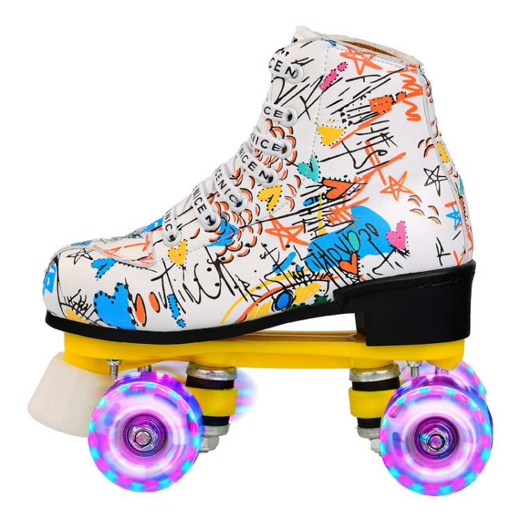Tênis de patins de velocidade com rodas leves, em linha, para crianças