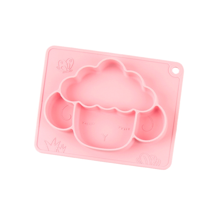 M010094 Piatto piano in silicone per bambini Ciotola per mangiare  anti-caduta grigliata Ciotola per ventosa antiscivolo per alimenti  complementari per