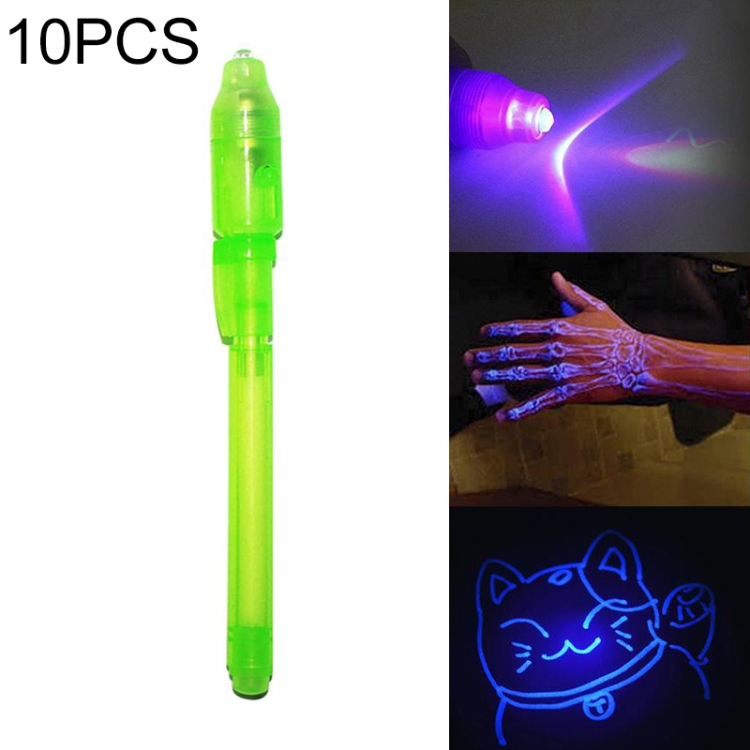 2 in 1 Luminous Light Invisible Ink Pen UV Check Money Drawing Magic Pens