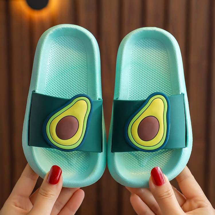 2 Pairs Children Slippers Home Indoor Non Split Bathroom Bath Baby Sand Slippers Size 32 33 19.5cm Inner Length Green