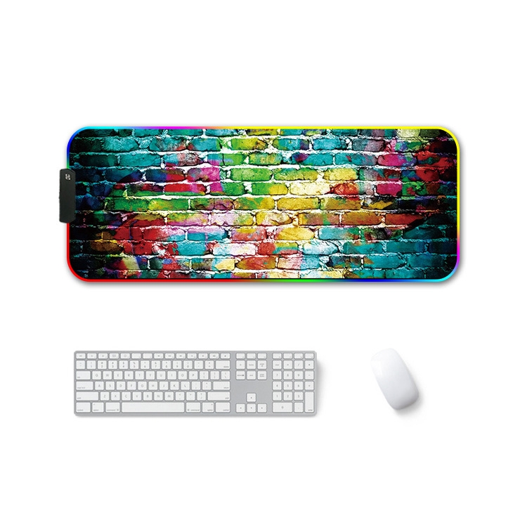 260x390x4mm F-01 de borracha transferência térmica RGB luminoso mouse pad  de mouse (tijolo colorido)