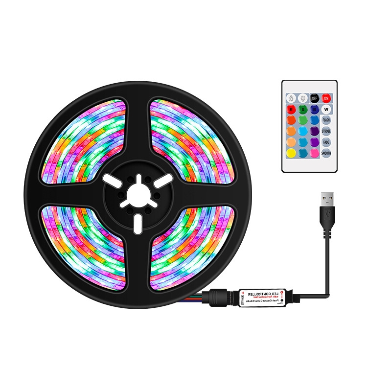 USB 5V Powered 5050 SMD Tape RGB LED Strip Light Flexible Waterproof 1/2/3/4/5M 