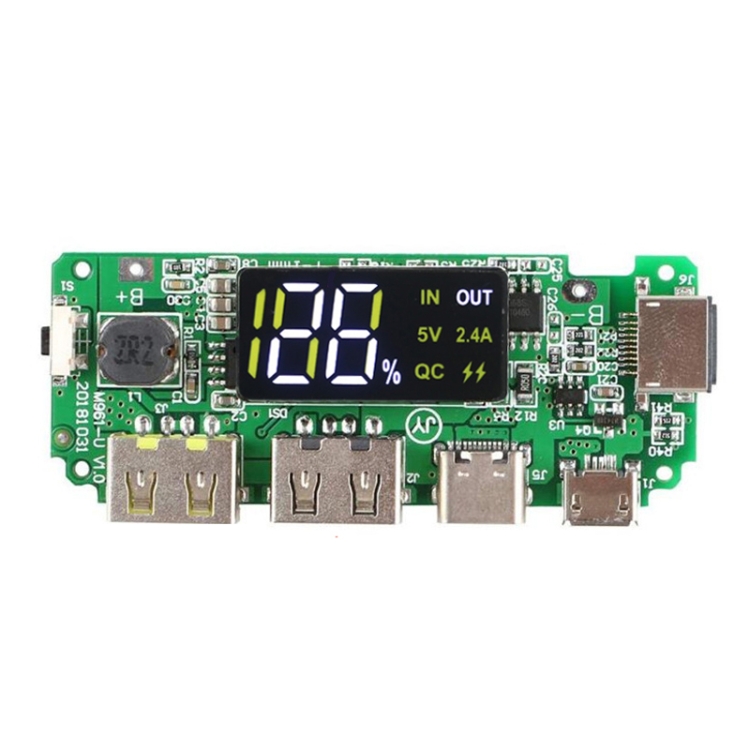 5V 2.4A Charging Port Boost Module Dual USB Output Digital Display ...