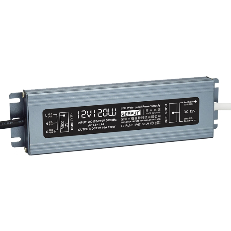 Dc12v LED transformador transformador de alimentación impermeable ip67 60/80/100/120/150/200w 
