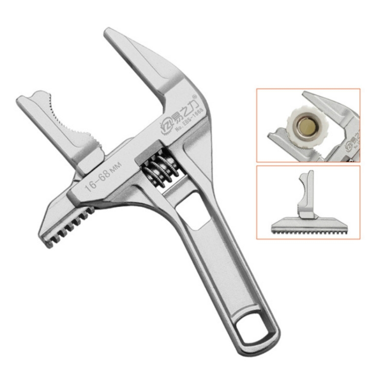 Llave ajustable de gran apertura, llave inglesa ajustable corta