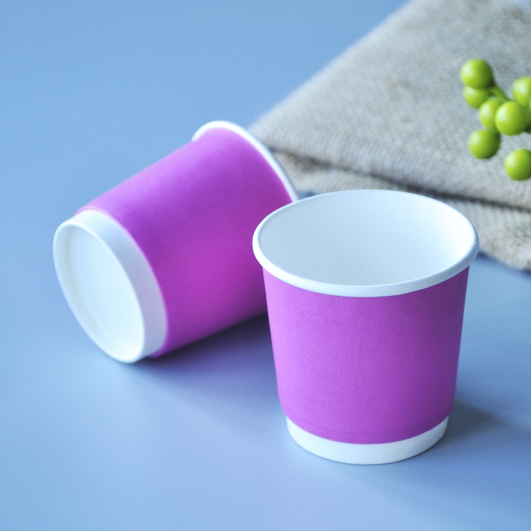 100pcs High Quality 100ml 4oz Small Disposable Coffee Cup Double