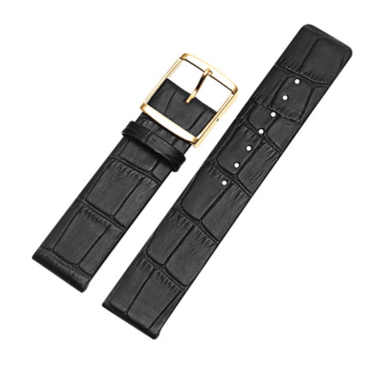 Belt with bamboo buckle in black leather