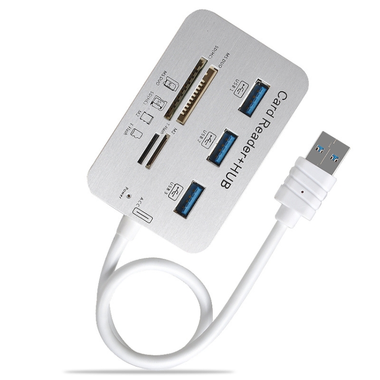 4-in-1 USB A Hub 120cm Cable 3 USB A 2.0 1 USB A 3.0 Multiports